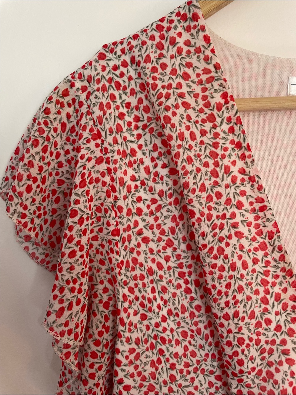 Designer Mini-Floral Ruffle Hi-Low Maxi Dress - Picture 4 of 15
